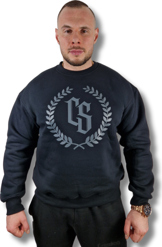 BLUZA KLASYK OVERSIZE CZARNA/ SZARY LAUR