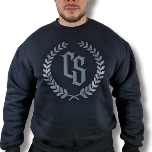 BLUZA KLASYK OVERSIZE CZARNA/ SZARY LAUR