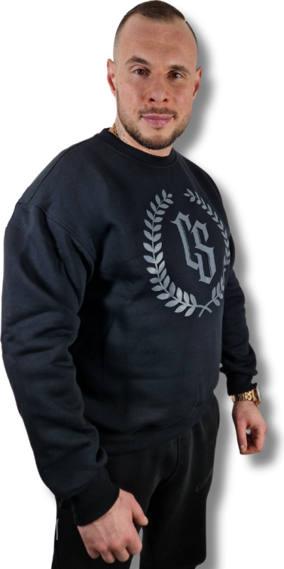 BLUZA KLASYK OVERSIZE CZARNA/ SZARY LAUR