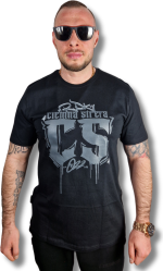 T-SHIRT CZARNY CIEMNA STREFA / RPK GOTYK GRAFFITI SZARY