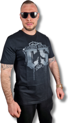 T-SHIRT CZARNY CIEMNA STREFA / RPK GOTYK GRAFFITI SZARY