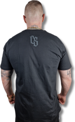 T-SHIRT CZARNY CIEMNA STREFA / RPK GOTYK GRAFFITI SZARY