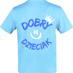 T-SHIRT DOBRY DZIECIAK SMILE - BABY BLUE
