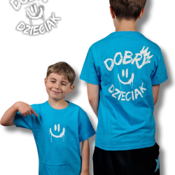 T-SHIRT DOBRY DZIECIAK SMILE - TURKUS