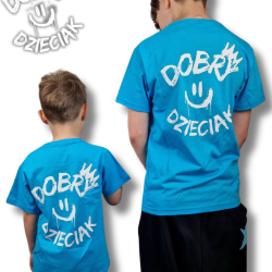 T-SHIRT DOBRY DZIECIAK SMILE - TURKUS