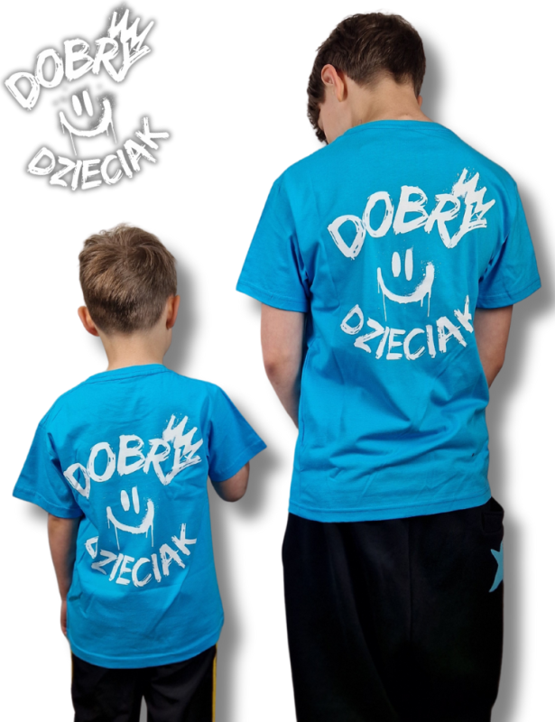 T-SHIRT DOBRY DZIECIAK SMILE - TURKUS