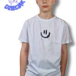 T-SHIRT DOBRY DZIECIAK SMILE - BIAŁO/NIEBIESKI