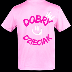 T-SHIRT DOBRY DZIECIAK SMILE - JASNY RÓŻ