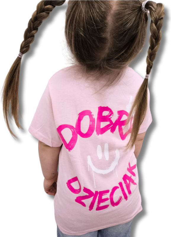 T-SHIRT DOBRY DZIECIAK SMILE - JASNY RÓŻ