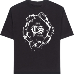 T-SHIRT CIEMNA STREFA ŁAŃCUCH GOTYK / CZARNY