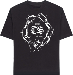T-SHIRT CIEMNA STREFA ŁAŃCUCH GOTYK / CZARNY