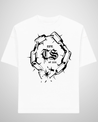 T-SHIRT CIEMNA STREFA ŁAŃCUCH GOTYK / BIAŁY