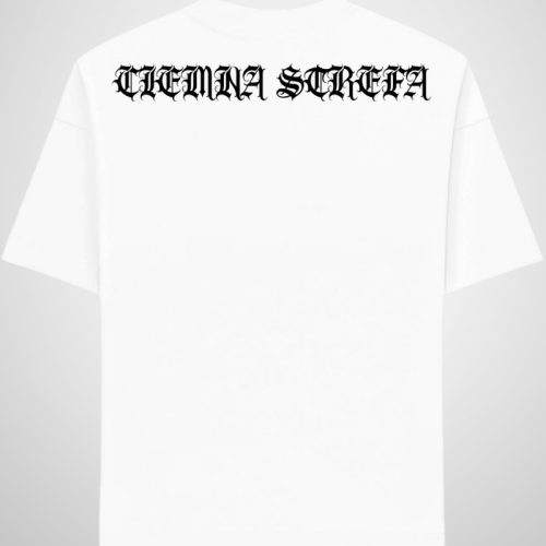 T-SHIRT CIEMNA STREFA ŁAŃCUCH GOTYK / BIAŁY