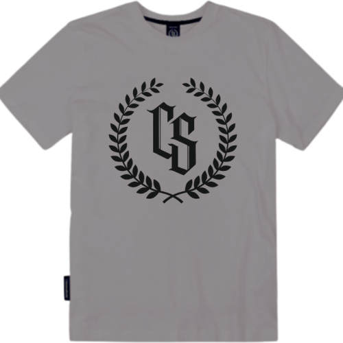T-SHIRT SZARY CIEMNA STREFA LAUR CZARNY