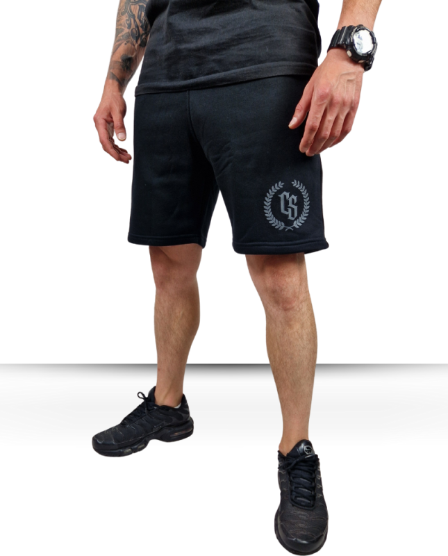 SZORTY MĘSKIE DRES // CZARNE / SZARY CS LAUR