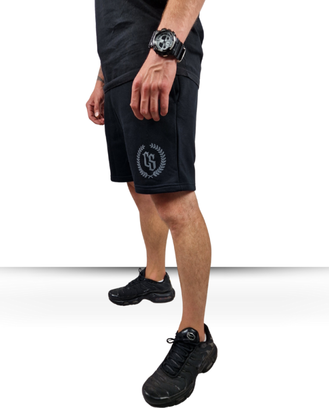 SZORTY MĘSKIE DRES // CZARNE / SZARY CS LAUR