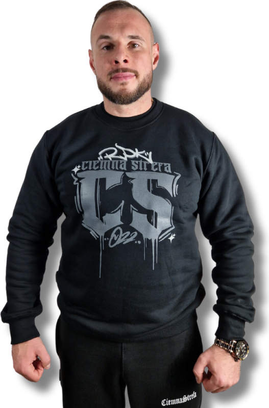 BLUZA KLASYK CIEMNA STREFA / GOTYK GRAFFITI SZARY