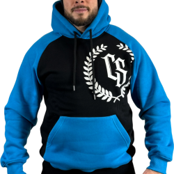 BLUZA KANGUR REGLAN CS LAUR CZARNY/ NIEBIESKI