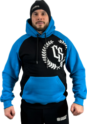 BLUZA KANGUR REGLAN CS LAUR CZARNY/ NIEBIESKI