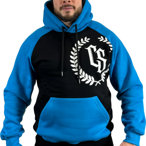 BLUZA KANGUR REGLAN CS LAUR CZARNY/ NIEBIESKI