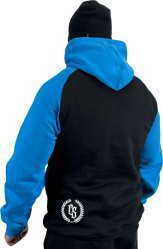 BLUZA KANGUR REGLAN CS LAUR CZARNY/ NIEBIESKI
