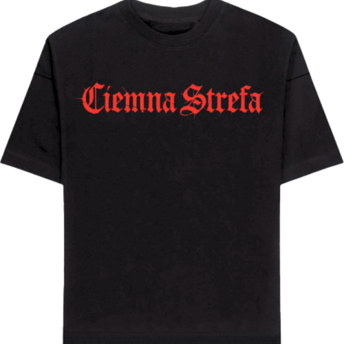 T-SHIRT CIEMNA STREFA CZARNY / CZERWONY GOTYK