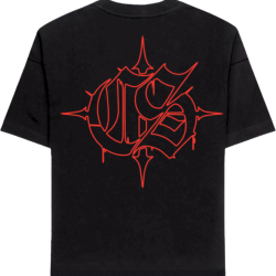 T-SHIRT CIEMNA STREFA CZARNY / CZERWONY GOTYK