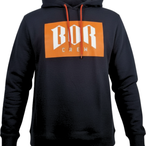 BLUZA Z KAPTUREM BOR CZARNO/ POMARAŃCZOWA