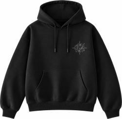 BLUZA KANGUR OVERSIZE GOTYK KOMPAS CZARNY/BIAŁY